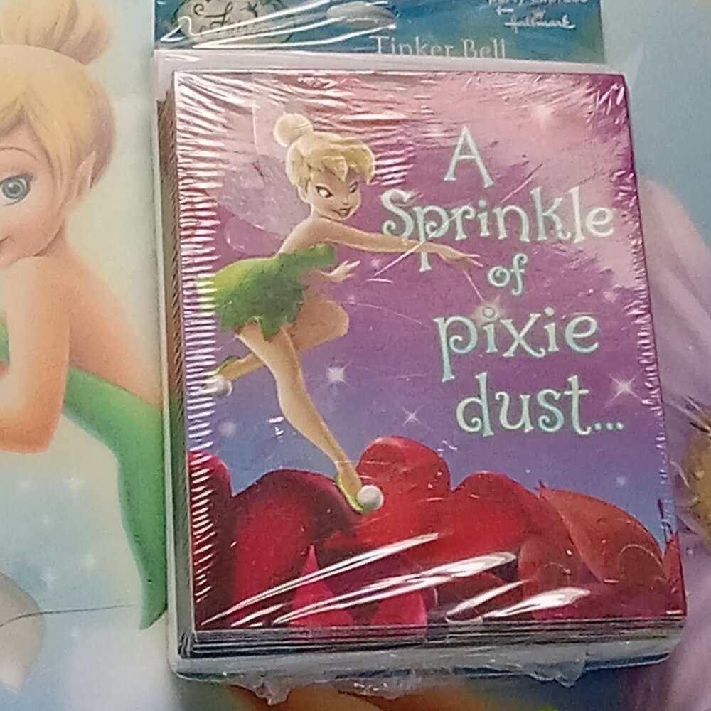 Disney TINKER BELL Pixie Dust Fairy Birthday 8 Invitations Thank You Hallmark